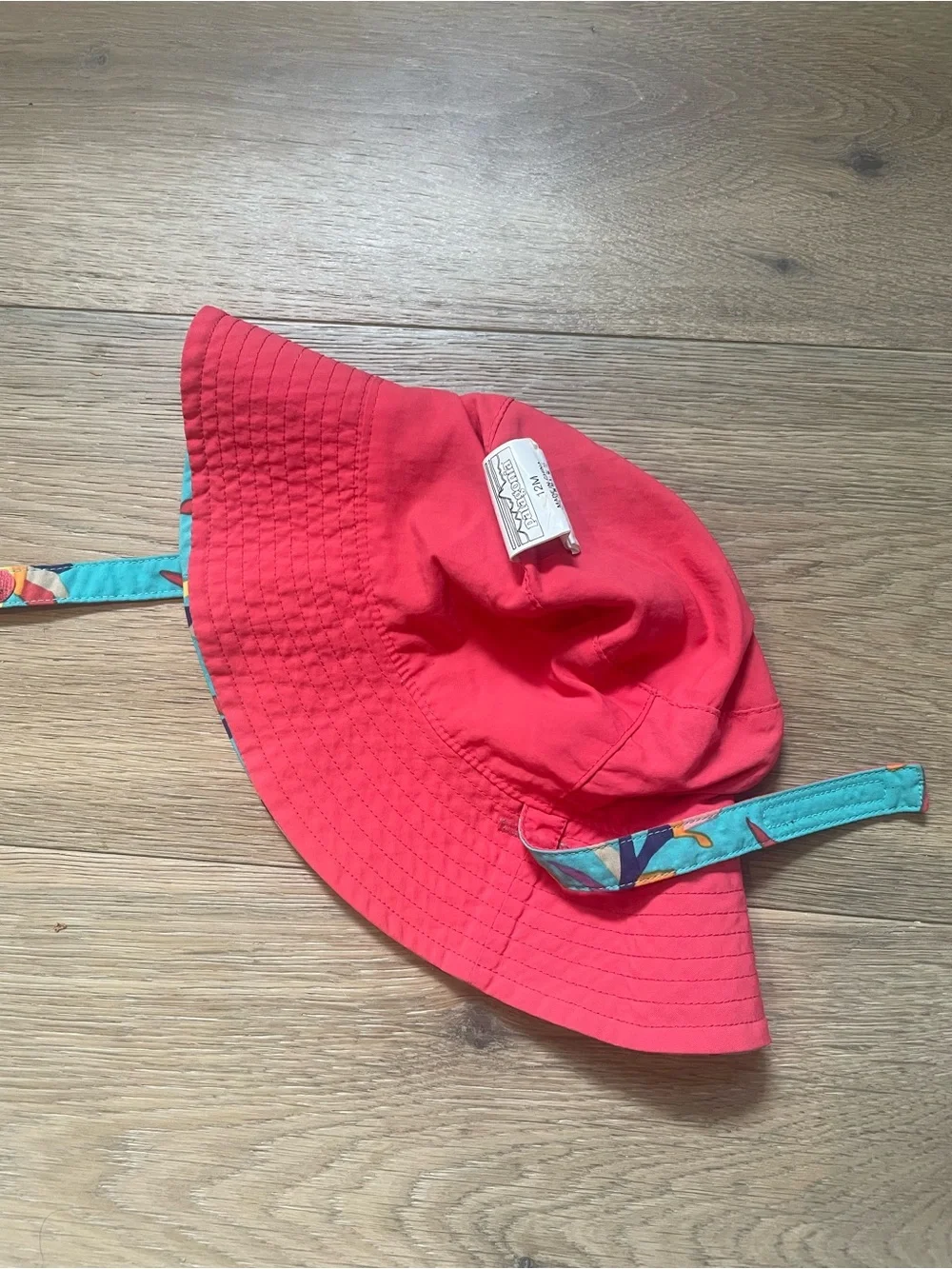 Patagonia Pink Floral Reversible Baby Sun Bucket Hat